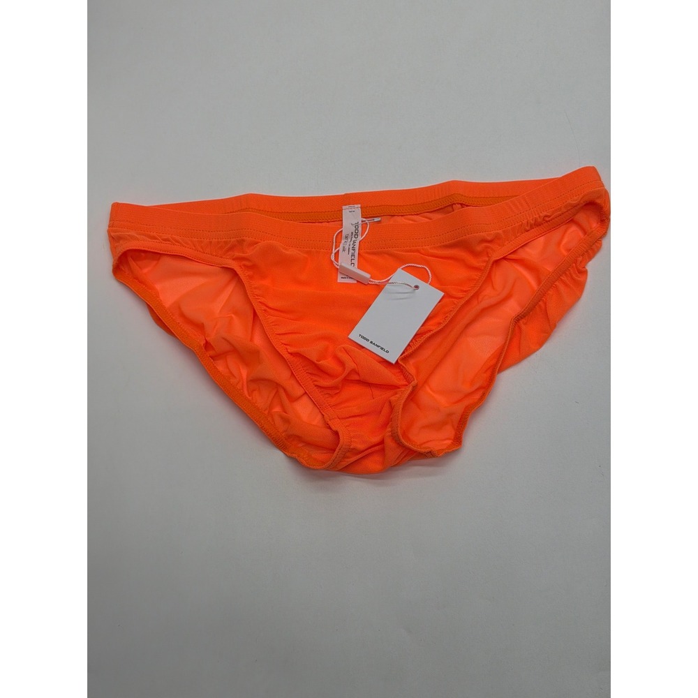 Todd Sanfield Minimal Mesh Bikini Brief Tangelo Orange MM6860 Mens Size M NEW